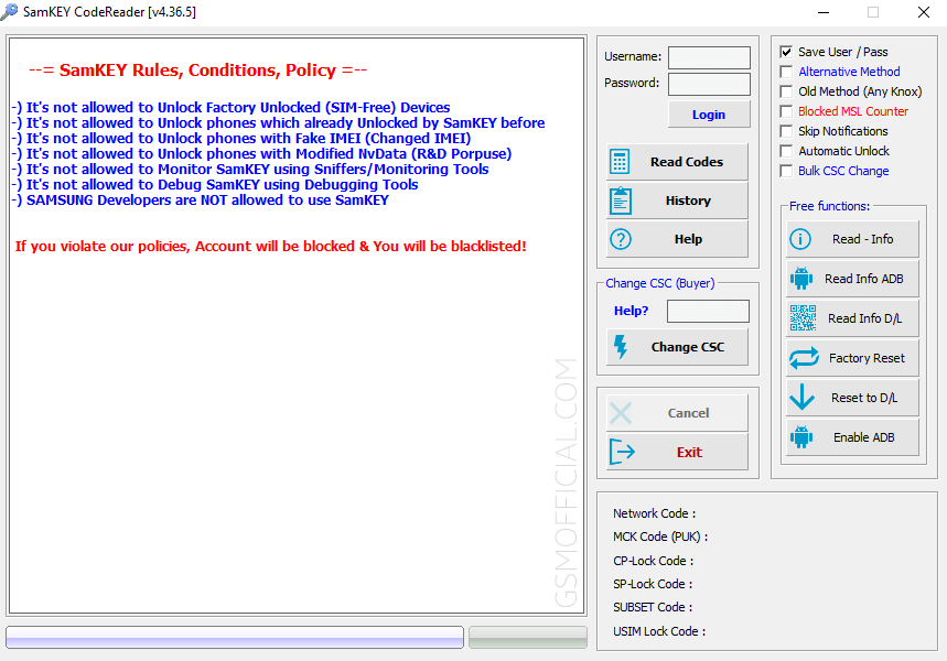 SamKey Code Reader