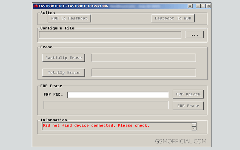 Huawei Fastboot FRP Erase Tool