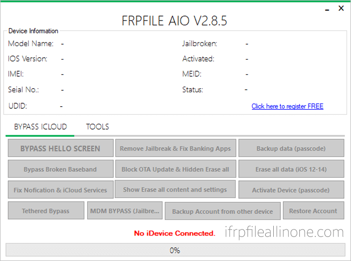 iFrpfile All In One iCloud Tool