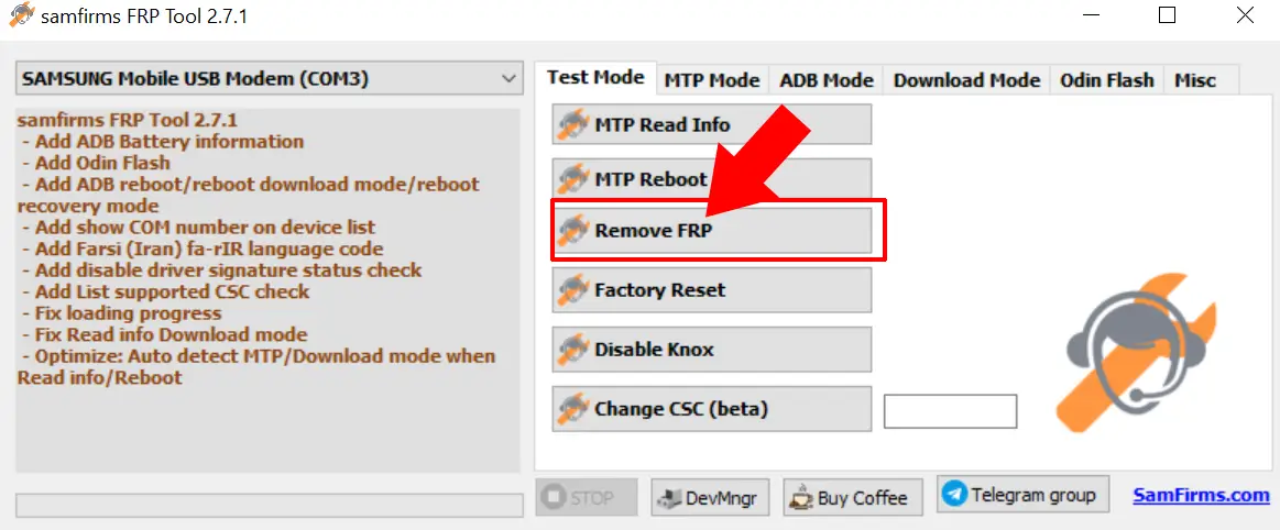 SamFirms FRP Tool FRP Operation